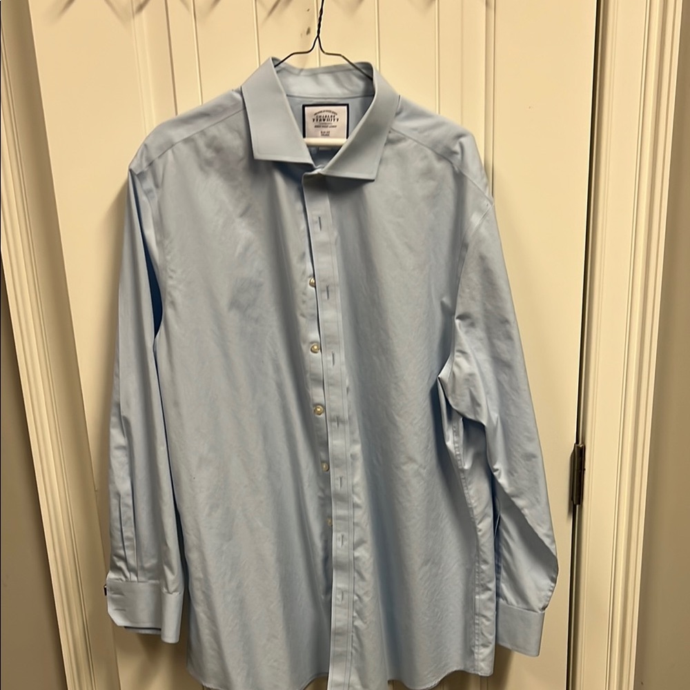 Charles Tyrwhitt - 18/35 Slim Fit Blue Dress Shirt Long-Sleeved